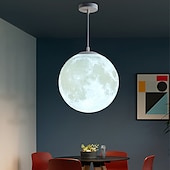 billige Pendellys-3d printing moon chandelier modern simple nordic creative moon lamp restaurant stue soverom moon lysekrone