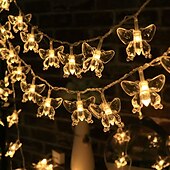 cheap USB String Lights-LED Butterfly Fairy String Lights 1.5M-10LEDs 3M-20LEDs 6M-40LEDs Battery or USB Powered Christmas Lights Wedding Party Garden Home Holiday Decoration