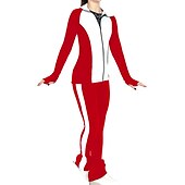 cheap Figure Skating Training Outfit-Figure Skating Jacket with Pants Women&#039;s Girls&#039; Ice Skating Jacket Pants / Trousers White Red Purple Thumbhole Spandex Lycra High Elasticity Training Practice Competition Skating Wear Thermal Warm