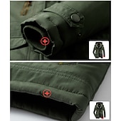 billiga Pufferjackor-herr vandrings fleece jacka vinterjacka tjock varm huva parka militär vindjacka utomhus avtagbar keps trenchcoat ytterkläder jakt skid snowboard camping grottning svart armé grön khaki mörkblå