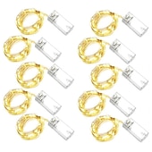 abordables Guirlandes lumineuses à piles-Guirlande lumineuse LED élégante pour réception de mariage, 10 pièces, 3 m, 2 m, 1 m, à piles, fil argenté, guirlande lumineuse pour extérieur, décoration de fête de mariage
