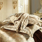economico Set copripiumino-copripiumino in raso di seta set di biancheria da letto copripiumino con 1 copripiumino o copriletto ， 1 lenzuolo ， 2 federe per matrimoniale / matrimoniale / king (1 federa per doppia / singola)