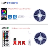 Χαμηλού Κόστους Έλεγχος μέσω WiFi-led strip light rgb bluetooth έξυπνος έλεγχος εφαρμογής 5m 10m 15m 20m 5050smd μουσική συγχρονισμός χρώματος αλλαγή υπνοδωματίου τηλεόραση οπίσθιου φωτισμού πάρτι