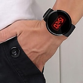 abordables Relojes digitales-Relojes digitales LED para hombres moda relojes con pantalla táctil relojes deportivos para hombres banda de silicona reloj electrónico digital de aleación de silicona