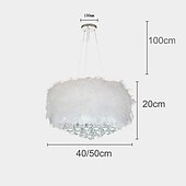 levne Lustry-40/50 cm jedinečné závěsné světlo LED design lustr kovové peří galvanicky moderní moderní 220-240v