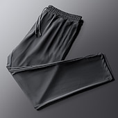 economico pantaloni casual-Per uomo Pantaloni Pantaloni casual A cordoncino Vita elastica Tinta unica Traspirante Asciugatura rapida Sportivo Giornaliero Corsa Elasticizzato Largo Maglia nera [dietro i piedi Maglia nera [dritta