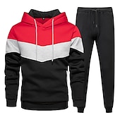 abordables sudaderas basicas hombre-Hombre Tracksuit Sudadera 2 Piezas Calle Primavera Manga Larga Mantiene abrigado Transpirable Dispersor de humedad Aptitud física Corriendo Entrenamiento activo Ropa de deporte Ropa de Deporte Azul