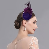 baratos Chapéus e Fascinators-Fascinators Flores Chapéus Tulle Pluma Chapéu Pillbox Casamento Ocasião Especial Festa  Noite Chá Corrida de Cavalos Com Floral Acessórios de Cabeça vestido para impressionar Dia de Corrida Vestido