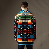 billiga Herrjackor och -rockar-Herr Vinterjacka Vinterkappa Sherpajacka Håller värmen Andningsfunktion Gata Dagligen Enkelknäppt Nedvikt Streetwear Ledigt Jacka Ytterkläder Geometrisk Ficka Svart
