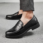 billige Formell-herrekjole penny loafers &amp; slip-ons pluss størrelse vintage business casual fest &amp; kveld loafers svart brun høst vinter