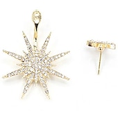 cheap Earrings-1pc Stud Earrings Jacket Earrings For Women&#039;s Crystal Party Wedding Birthday Cubic Zirconia Rhinestone Star Galaxy Star of David Gold / Casual / Daily