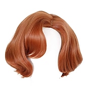 levne Paruky filmových postav-Paruka Beth Harmon Královská gambit paruka Krátká hnědá kudrnatá paruka kaštanové vlasy zázvor oranžová vlnitá paruka blond vlasy cosplay paruky Halloween paruky
