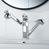 abordables Grifería para lavabos-grifo de lavabo para baño - giratorio / extraíble acabados pintados monomando central grifos de baño de dos orificios