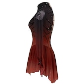 Недорогие Платья для фигурного катания-Платье для фигурного катания Жен. Девочки Катание на коньках Платья Инвентарь Черный / красный Черный / зеленый Черный / синий Пэчворк Асимметричный шов Сетка Спандекс Эластичность Соревнование