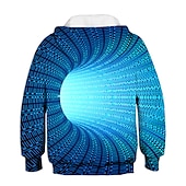 preiswerte Jungen 3D Vision &amp; Geometrie-Jungen 3D 3D-Druck Kapuzenshirt Langarm 3D-Druck Frühling Herbst Aktiv kinderkleidung 3-12 Jahre Täglich