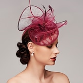 economico Fascinator-Piume/fascinatori a rete kentucky derby cappello/copricapo con piume/berretto/fiore 1 pezzo matrimonio/corsa di cavalli/copricapo per il giorno delle donne