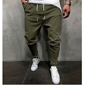 preiswerte Freizeithosen-Herren Jogginghose Jogger Hose Hosen Abgeschnittene Hose Freizeithose Kordelzug Elastische Taille Feste Farbe Komfort Schnelltrocknend Täglich Strassenmode Modisch Brautkleider schlicht Lockere
