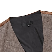abordables Chalecos-Hombre Chaleco Exterior Fiesta Acampada y Senderismo Festival Vintage Casual Poliéster Color sólido Recto 1 botón Escote en Pico Delgado Negro Marrón Gris Ligero Chaleco