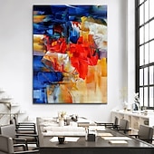 cheap Abstract Paintings-Oil Painting 100% Handmade Hand Painted Wall Art On Canvas Modern Abstract Brilliant Colors Home Decoration Decor Rolled Canvas No Frame Unstretched