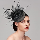 economico Fascinator-Fascinatori in Rete di Piume Cappelli Kentucky Copricapo con Cappello di Piume Fiore 1 PC Matrimonio Corsa di Cavalli Giornata Delle Donne Melbourne Cup Copricapo per impressionare Abito da corsa