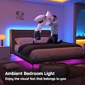 economico Controllo WiFi e musica-luci di striscia led controllo app bluetooth 20m 66ft 600leds / 15m 49ft450leds rgb cambia colore smd5050 sincronizzazione musicale flessibile per la casa cucina decorazione tv