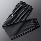 economico pantaloni casual-Per uomo Pantaloni Pantaloni casual A cordoncino Vita elastica Tinta unica Traspirante Asciugatura rapida Sportivo Giornaliero Corsa Elasticizzato Largo Maglia nera [dietro i piedi Maglia nera [dritta