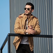 billiga Herrjackor och -rockar-herr vinter fleecejacka militära taktiska jackor tjocka varma jackor avtagbar luva vindjacka sport trenchcoats topp parka plus size fleecefoder flerfickor fritids ytterkläder brun