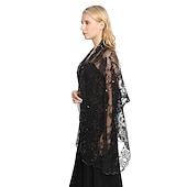 billige bryllup gjesteomslag-Sjal  Wrap Sjal Kvinner Bryllupsgjest Wrap Glitrende  Skinne Elegant Brud Uten Ermer Bryllups Wraps Med Splitt Bryllup Sommer kle deg å imponere
