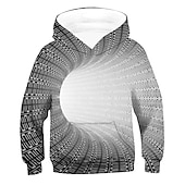 preiswerte Jungen 3D Vision &amp; Geometrie-Jungen 3D 3D-Druck Kapuzenshirt Langarm 3D-Druck Frühling Herbst Aktiv kinderkleidung 3-12 Jahre Täglich
