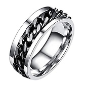 preiswerte Herrenschmuck &amp; Halsketten &amp; Ringe-Herren 1 Stück Manschettenknöpfe Ring Geschenk Täglich Klassisch Erklärung Silber Schwarz Golden