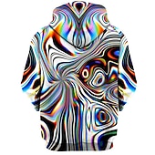 cheap 3D Pattern-Men&#039;s Abstract Graphic Prints Hoodie Hoodies Sweatshirt Streetwear Casual Long Sleeve Hooded Daily Sports Black And White Zipper Print Spring &amp;  Fall Designer