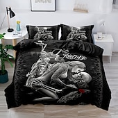 economico Set copripiumino-2 pz/3 pz biancheria da letto 3d copripiumino con stampa teschio set di biancheria da letto copripiumino con 1 copripiumino o copripiumino con stampa stampata ， 2 federe per matrimoniale/regina/re