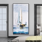 abordables Peintures paysages-Mintura main bateau paysage peintures à l&#039;huile sur toile mur art décoration moderne abstrait image pour la décoration intérieure roulé sans cadre non étiré peinture