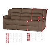 economico Poltrone reclinabili e poltrone wingback-copridivano reclinabile componibile fodera 1 set di 8 pezzi microfibra elasticizzata alta elasticità bordeaux rosso velluto di alta qualità copridivano copridivano per 3 posti cuscino divano