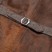 abordables Chalecos-Hombre Chaleco Exterior Fiesta Acampada y Senderismo Festival Vintage Casual Poliéster Color sólido Recto 1 botón Escote en Pico Delgado Negro Marrón Gris Ligero Chaleco