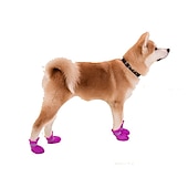 preiswerte Stiefel &amp; Pfotenschutz-Hunde Pelzige Kleintiere N / A Schuhe und Stiefel Wasserdicht Einfarbig Für Haustiere PU-Leder Rutschfest Purpur