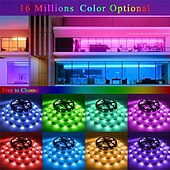 ieftine Telecomandă-98.4ft 30m smd5050 LED bandă rgb schimbarea culorii pentru living decor petrecere dormitor bucătărie bricolaj decorare acasă 8 moduri de iluminare suport adeziv