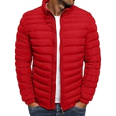billiga Herrdunjackor och -parkas-varm bubbeljacka för män quiltad vadderad jacka med dragkedja ytterkläder utomhus vinterbomberjacka dragkedja kappa fritidskläder vindtät lättviktsjacka sport trenchcoat fiske klättring löpning