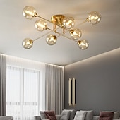 رخيصةأون التركيب المتساطح ونصف المتساطح-96 سم فانوس تصميم فلوش ضوء السقف LED الثريات المعدنية مطلي بالكهرباء الحديثة 220-240 فولت