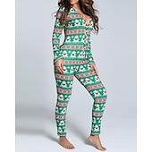 cheap Sleepwear-Women&#039;s  Onesie Heart Leopard Casual Comfort Soft Home Bed  Breathable V Wire Long Sleeve Fall Winter Home Outfits