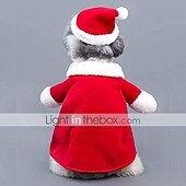 abordables regalos de navidad para mascotas-Perros Cabeza y Cuello Animales Pequeños de Pelo Mono Otros Disfraz de Navidad Ropa para Perro Ropa para cachorros Trajes De Perro Santa Transfiguración Disfraz N / A para perro niña y niño Tela de