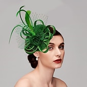 זול פאסינאטורים-פאסצינאטורים כובעים תכשיט ראש נוצות Netz כובע אף פנים חתונה מירוץ סוסים ביום נשים גביע מלבורן קוקטייל עם כובע נוצה תכשיט ראש מסלול להתלבש להרשים שמלת יום מירוץ