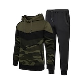 abordables sudaderas basicas hombre-Hombre Tracksuit Sudadera 2 Piezas Calle Primavera Manga Larga Mantiene abrigado Transpirable Dispersor de humedad Aptitud física Corriendo Entrenamiento activo Ropa de deporte Ropa de Deporte Azul