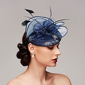 economico Fascinator-Piume/fascinatori a rete kentucky derby cappello/copricapo con piume/berretto/fiore 1 pezzo matrimonio/corsa di cavalli/copricapo per il giorno delle donne