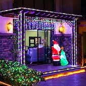 ieftine Conectat Electric-led zână șir lumini 50m-500 30m-300 20m-200 10m-100led-uri sârmă de cupru lumini cu telecomandă lumini de Crăciun lumini stelate reglabile pentru petrecere nuntă dormitor brad de Crăciun priză