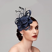 זול פאסינאטורים-פאסצינאטורים כובעים תכשיט ראש נוצות Netz כובע אף פנים חתונה מירוץ סוסים ביום נשים גביע מלבורן קוקטייל עם כובע נוצה תכשיט ראש מסלול להתלבש להרשים שמלת יום מירוץ