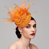 economico Fascinator-Fascinatori in Rete di Piume Cappelli Kentucky Copricapo con Cappello di Piume Fiore 1 PC Matrimonio Corsa di Cavalli Giornata Delle Donne Melbourne Cup Copricapo per impressionare Abito da corsa
