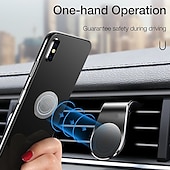 cheap Car Holder-Metal Magnetic Car Phone Holder Mini Air Vent Clip Mount Magnet Mobile Stand For iPhone XS Max 11Pro Xiaomi SAMSUNG Galaxy Note10 Smartphones