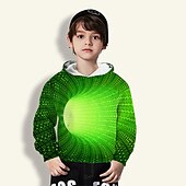 preiswerte Jungen 3D Vision &amp; Geometrie-Jungen 3D 3D-Druck Kapuzenshirt Langarm 3D-Druck Frühling Herbst Aktiv kinderkleidung 3-12 Jahre Täglich