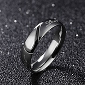 preiswerte Herrenschmuck &amp; Halsketten &amp; Ringe-Herren Damen 2St Manschettenknöpfe Eheringe Bandring Verlobungsring Hochzeit Party zweifarbig damas Einfach Silber